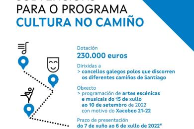 A Xunta pon en marcha a 10ª edición do programa Cultura no Camiño coa convocatoria aos concellos das rutas xacobeas