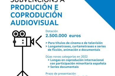 A Xunta inviste 2,5 millóns de euros na convocatoria anual de axudas ás novas producións e coproducións audiovisuais