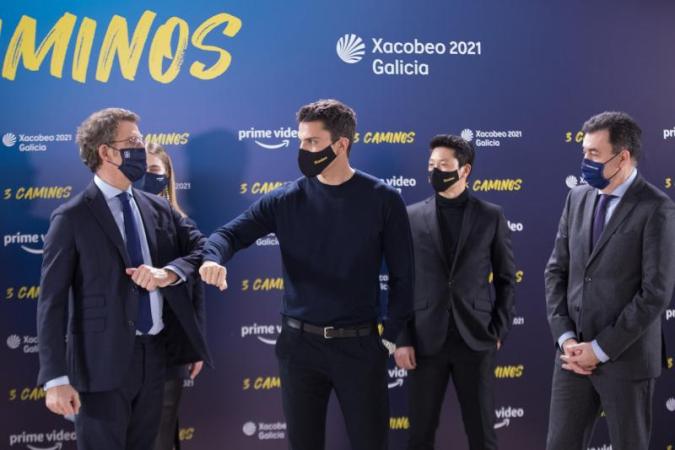 Feijóo refírese a '3 Caminos', a primeira serie internacional sobre o Camiño de Santiago e a gran produción audiovisual do Xacobeo 2021-2022, como 'a mellor carta de presentación de Galicia'