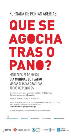 O Centro Dramático Galego celebra co público o Día do Teatro cunha xornada de portas na súa sede de Santiago 